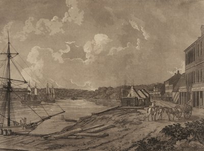 Uitzicht op de buitenwijken van de stad Washington (Georgetown waterfront) door George Isham Parkyns